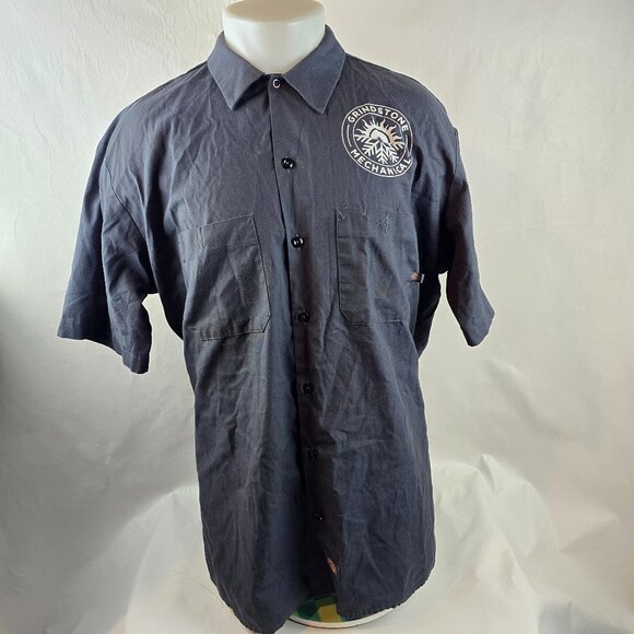 Dickies Shirt Mens 3XL Black Work Shirt Button Up Grindstone Mechanical Graphic - Picture 1 of 11